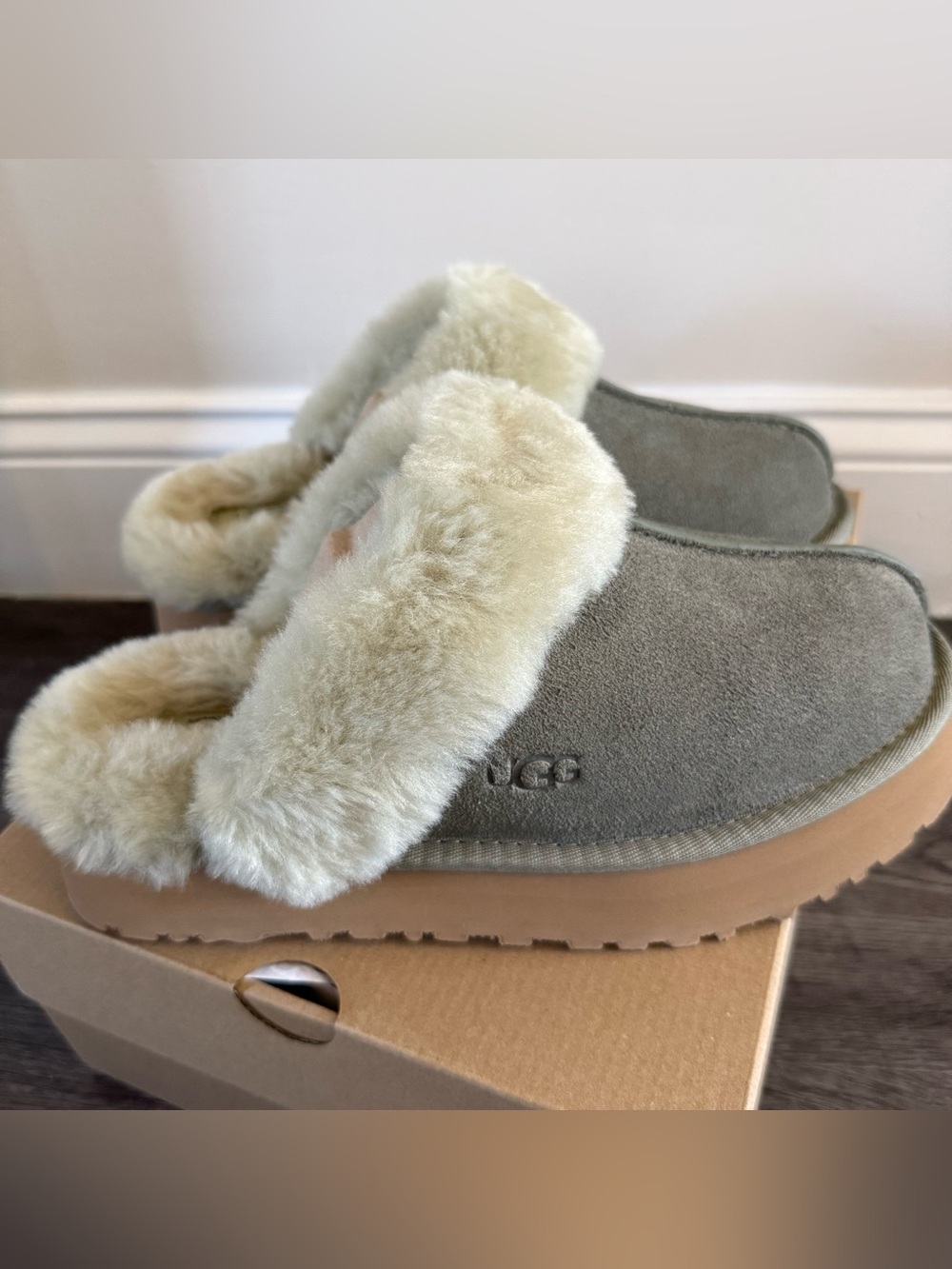 Ugg Disquette Women’s Slipper in Moss Green Size 9 📦 New in Box!